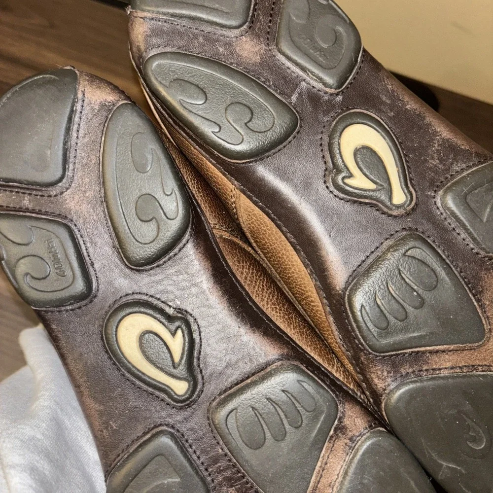 Olukai Men 9 Hamakua Poko Shoes 42 Brown Leather Casual *read Added Foam Insoles